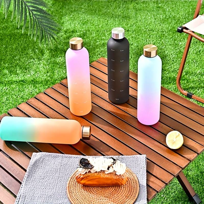 1L Time Marker Water Bottle, Motivational Water Bottle With Time Markings, Sports Water Bottle for Outdoor Activities 1L Time Marker Water Bottle, Motivational Water Bottle With Time Markings, Sports Water Bottle for Outdoor Activities